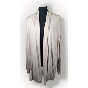 GapFit Womens XL Beige Open Front Draped Shawl Collar Cardigan Athleisure Wrap